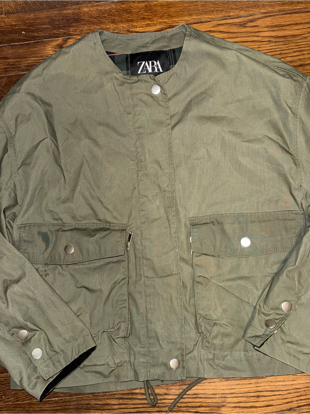 ZARA Olive Green Military Field Jacket